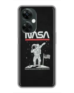 Чехол для OnePlus Nord CE 3 Lite с картинкой «NASA — шагаем по Луне»
