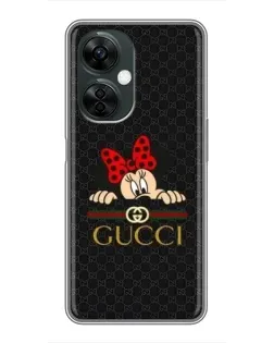 Чехол для OnePlus Nord CE 3 Lite с картинкой «Минни Маус Gucci — черный»
