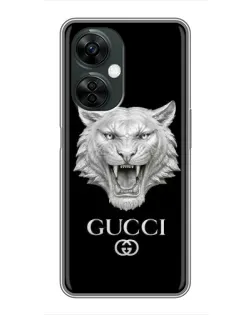 Чехол для OnePlus Nord CE 3 Lite с картинкой «Gucci — серебряный лев»