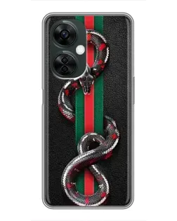 Чехол для OnePlus Nord CE 3 Lite с картинкой «Gucci — змея на полосе»