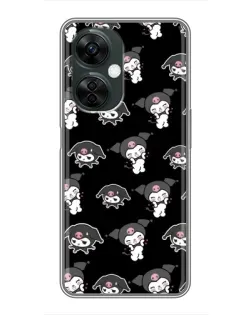 Чехол для OnePlus Nord CE 3 Lite с картинкой «Черный паттерн Kuromi»