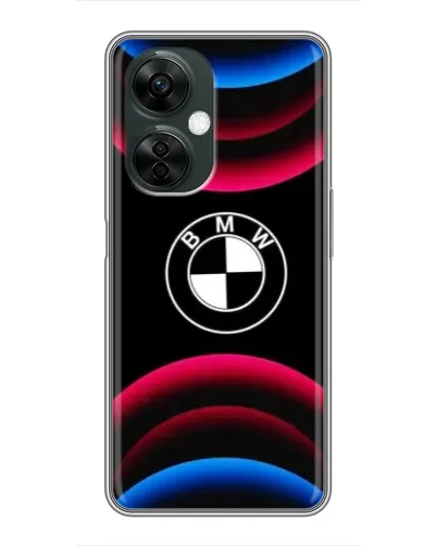 Чехол для OnePlus Nord CE 3 Lite с картинкой «Логотип BMW и неоновые дуги»