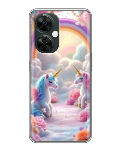 Чехол для OnePlus Nord CE 3 Lite с картинкой «Радуга и единороги»