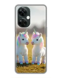 Чехол для OnePlus Nord CE 3 Lite с картинкой «Пара единорогов»