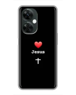 Чехол для OnePlus Nord CE 3 Lite с картинкой «Сердце - Jesus»