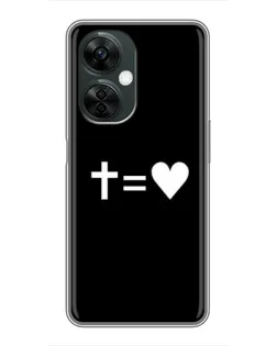 Чехол для OnePlus Nord CE 3 Lite с картинкой «Крест и Сердце»