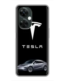 Чехол для OnePlus Nord CE 3 Lite с картинкой «Tesla Model Y»