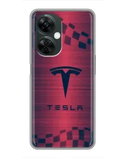 Чехол для OnePlus Nord CE 3 Lite с картинкой «Тесла красный карбон»