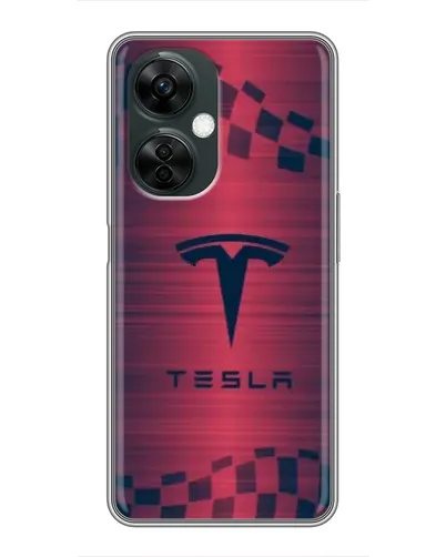 Чехол для OnePlus Nord CE 3 Lite с картинкой «Тесла красный карбон» Чехол для OnePlus Nord CE 3 Lite с картинкой «Тесла красный карбон»