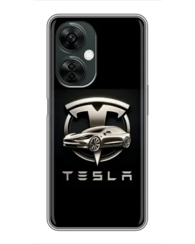 Чехол для OnePlus Nord CE 3 Lite с картинкой «Tesla — серебристое авто» Чехол для OnePlus Nord CE 3 Lite с картинкой «Tesla — серебристое авто»