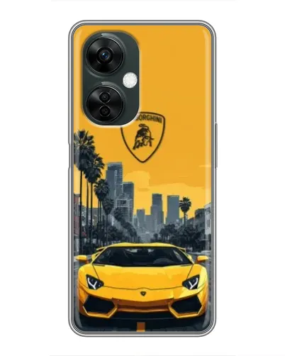 Чехол для OnePlus Nord CE 3 Lite с картинкой «Желтый Lamborghini город»