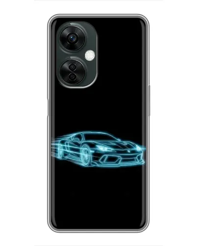 Чехол для OnePlus Nord CE 3 Lite с картинкой «Неоновый контур Lamborghini»