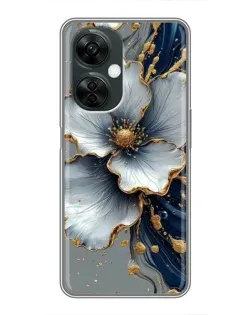 Чехол для OnePlus Nord CE 3 Lite с картинкой «Белый цветок и золотой флюид»
