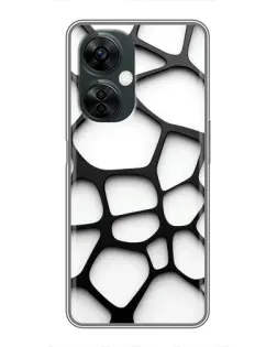 Чехол для OnePlus Nord CE 3 Lite с картинкой «Белая объемная сетка»