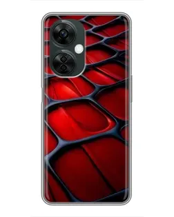 Чехол для OnePlus Nord CE 3 Lite с картинкой «Красная глянцевая сетка»