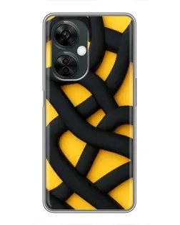 Чехол для OnePlus Nord CE 3 Lite с картинкой «Черное желтое переплетение»