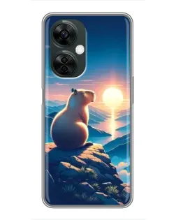 Чехол для OnePlus Nord CE 3 Lite с картинкой «Закат солнца с капибарой»