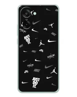 Чехол для OnePlus Nord CE 5 с картинкой «Nike Black Pattern»