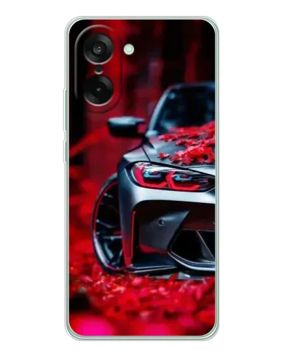Чехол для OnePlus Nord CE 5 с картинкой «Спортивная BMW и цветы»