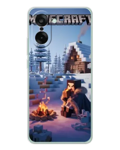 Чехол для OnePlus Nord CE 5 с картинкой «Зимний Minecraft»