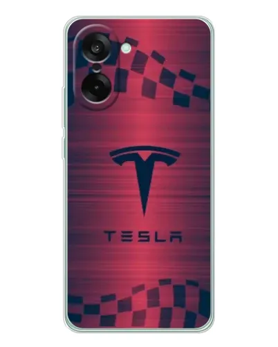 Чехол для OnePlus Nord CE 5 с картинкой «Тесла красный карбон»