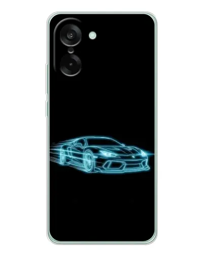 Чехол для OnePlus Nord CE 5 с картинкой «Неоновый контур Lamborghini»