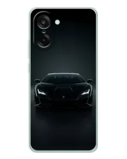 Чехол для OnePlus Nord CE 5 с картинкой «Черный Lamborghini Aventador»