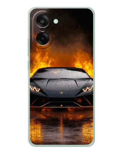 Чехол для OnePlus Nord CE 5 с картинкой «Lamborghini в огне»