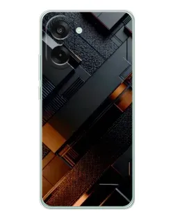 Чехол для OnePlus Nord CE 5 с картинкой «Черные геометрические блоки»