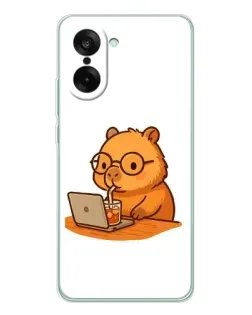 Чехол для OnePlus Nord CE 5 с картинкой «Капибара с ноутбуком»