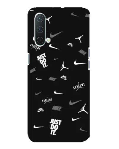 Чехол для OnePlus Nord CE 5G с картинкой «Nike Black Pattern»
