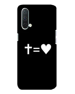 Чехол для OnePlus Nord CE 5G с картинкой «Крест и Сердце»