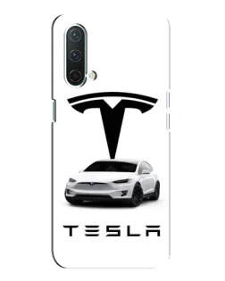 Чехол для OnePlus Nord CE 5G с картинкой «Tesla White Style»