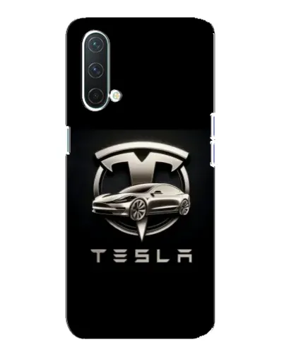 Чехол для OnePlus Nord CE 5G с картинкой «Tesla — серебристое авто»