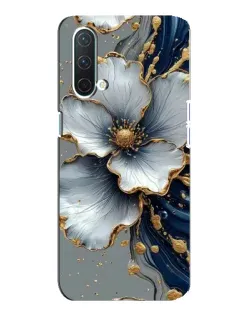 Чехол для OnePlus Nord CE 5G с картинкой «Белый цветок и золотой флюид»