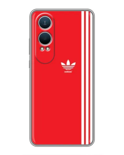 Чехол для OnePlus Nord CE4 Lite с картинкой «Красный минимализм Adidas»