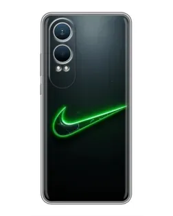 Чохол для OnePlus Nord CE4 Lite з картинкою «Неоновий контур Nike»