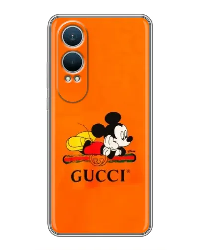 Чехол для OnePlus Nord CE4 Lite с картинкой «Микки Маус Gucci — оранж» Чехол для OnePlus Nord CE4 Lite с картинкой «Микки Маус Gucci — оранж»