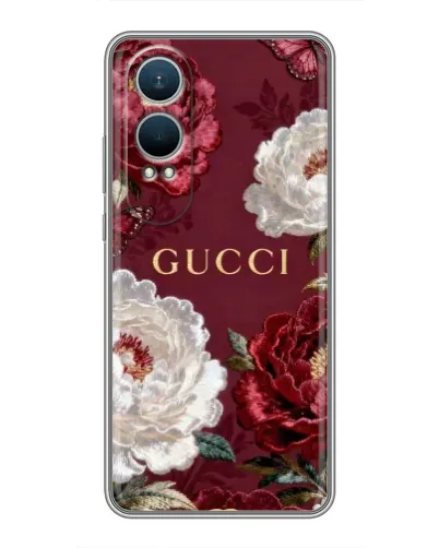Чехол для OnePlus Nord CE4 Lite с картинкой «Gucci — бордовые розы» Чехол для OnePlus Nord CE4 Lite с картинкой «Gucci — бордовые розы»