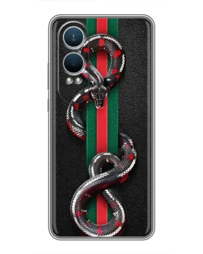 Чехол для OnePlus Nord CE4 Lite с картинкой «Gucci — змея на полосе» Чехол для OnePlus Nord CE4 Lite с картинкой «Gucci — змея на полосе»