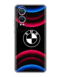 Чехол для OnePlus Nord CE4 Lite с картинкой «Логотип BMW и неоновые дуги»