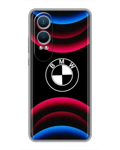 Чехол для OnePlus Nord CE4 Lite с картинкой «Логотип BMW и неоновые дуги»