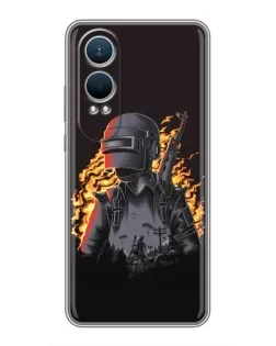 Чехол для OnePlus Nord CE4 Lite с картинкой «PUBG — огненный силуэт»
