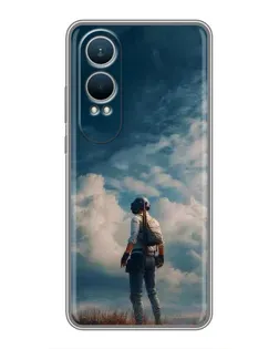 Чехол для OnePlus Nord CE4 Lite с картинкой «Герой PUBG на скале»