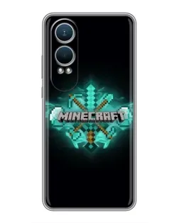 Чехол для OnePlus Nord CE4 Lite с картинкой «Minecraft Diamond лого»