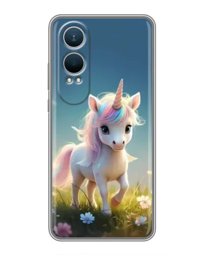 Чехол для OnePlus Nord CE4 Lite с картинкой «Единорог на поляне»