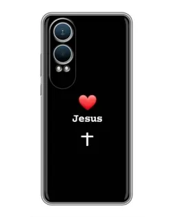 Чехол для OnePlus Nord CE4 Lite с картинкой «Сердце - Jesus» Чехол для OnePlus Nord CE4 Lite с картинкой «Сердце - Jesus»