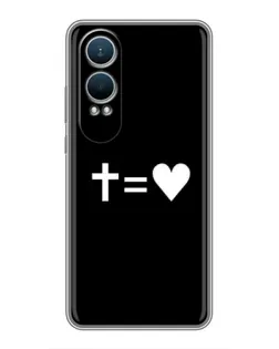 Чехол для OnePlus Nord CE4 Lite с картинкой «Крест и Сердце»