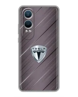 Чехол для OnePlus Nord CE4 Lite с картинкой «Металлическая текстура Tesla»
