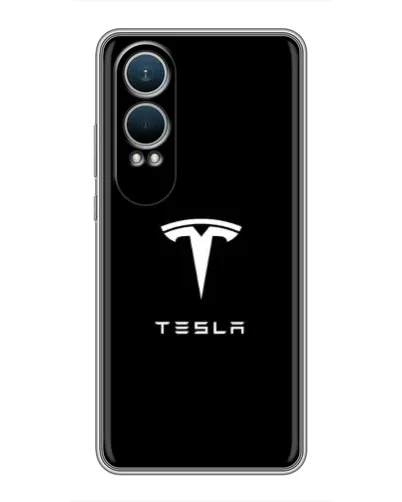Чехол для OnePlus Nord CE4 Lite с картинкой «Tesla White Logo»